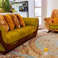 مبل راحتی ۷ نفره چوب راش با اسکلت سفارشی