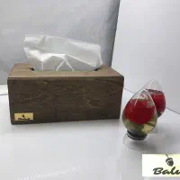 جا قاشقی و جا دستمال کاغذی چوبی