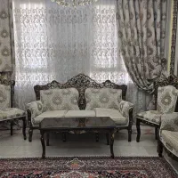 مبل استیل و میزنهارخوری به همراه پرده ست