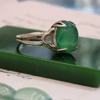انگشتر نقره زنانه( عقیق یشم)