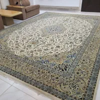 فرش ۱۲ متری ماشینی 1000شانه کاشان طرح دست باف