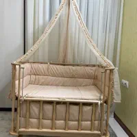 گهواره چوبی مدل هاوین سایز۹۰انتی کولیک ضد رفلاکس
