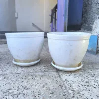 گلدان پلاستیکی و سفالی