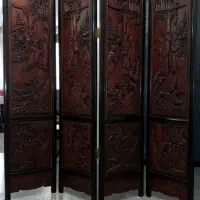 پاراوان پارتیشن تمام چوب منبت کاری کار دست