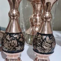 گلدان مس و الماس تراش ۲۰سانتی