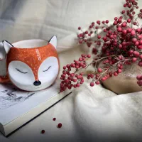 ماگ روباه سرامیکی دستساز