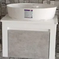 روشویی کابینتی پتینه فانتزی با سنگ گاتریا بیضی