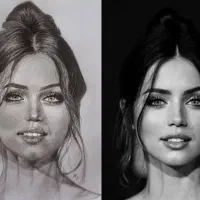 طراحی چهره سیاه قلم هایپر رئال