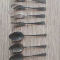 قاشق و چنگال آنتیک نقره مال شرکت نفت