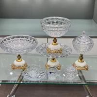 سرویس پذیرایی کریستال۱۲ نفره ماریا پایه مشکی وسفید|ظروف سرو و پذیرایی|تهران, شوش|دیوار