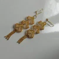 گوشواره و زنجیر پلاک رنگ ثابت