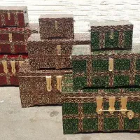 صندوقچه سنتی چوبی با روکش ورق فلزی