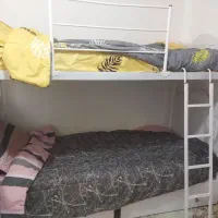 تخت خواب دوطبقه چوبی و فلزی