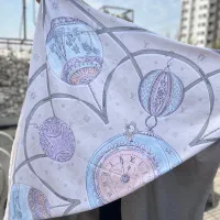 روسری ابریشم دور دست دوز