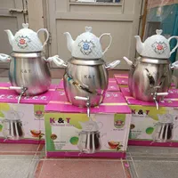 کتری قوری 6لیتر K&T استیل شیردار قوری چینی ارسال