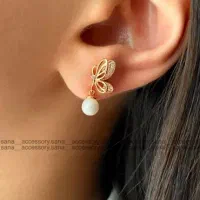 گوشواره میخی پروانه برجسته ژوپینگ
