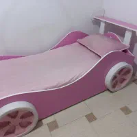 تخت ماشینی دخترانه صورتی