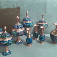 ظروف فیروزه مس وپرداز وخاتم