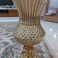 گلدان شیشه‌ای طلایی طرح آناناس