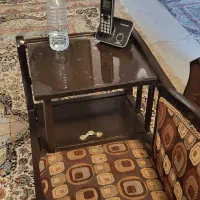 مبل چوبی ۷نفره با میزعسلی ومیز تلفن