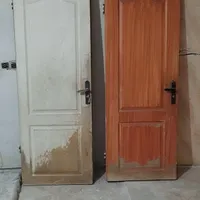 دوعدد درب چوبی کار کرده در ابعاد ۸۰ عرض ۱۸۰طول|مصالح و تجهیزات ساختمان|ساوه, |دیوار