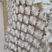 پرده دانتل ترک شکوفه شاین دار