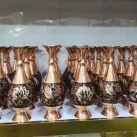 گلدان ارتفاع ۲۰ سانت الماس تراش مسی