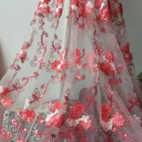 پارچه  تور روبان دوزی شده۲مترونیم خارجی