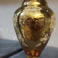 گلدان ۳۰سانت شکمدار عسلی بوهمیا چک