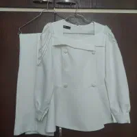 کت و شلوار مناسب عقد سایز ۳۸ همراه با تور