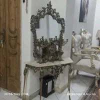 اینه شمعدان برنجی با ساعت
