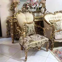 مبلمان استیل ورق طلا با نهارخوری(در حدبسیار آکبند)