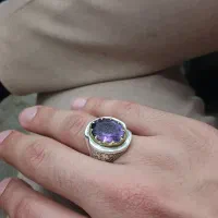 انگشتر نقره ، سنگ آمتیست ، علی ولی الله