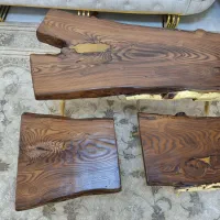 میز جلو مبلی و عسلی روستیک چوب طبیعی سنجد