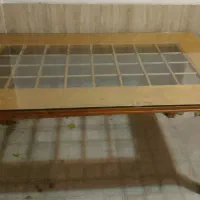 %میز6نفره چوب راش شیشه10میل و ال سیدی تلویزیون ترک