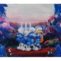 فرش ماشینی کودک طرح اسمورف ها