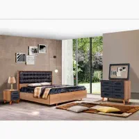 تخت خواب دونفره narmin//طرح سفید مشکی ساده