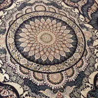 دو عدد قالی ۷۰۰ شانه  سورمه ای گل ریز