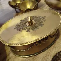سرویس برنجی پذیرای ۷ تکه اصلی|ظروف سرو و پذیرایی|تهران, کوی فراز|دیوار