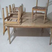 میز و صندلی چوبی مدل کتابخانه ای