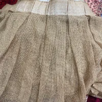 دو عدد پرده رنگ کرم تیره
