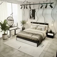سرویس خواب لوگانو .تخت دو نفره.تشک.مینیمال کد11