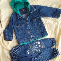 کت و شلوار لی اسپرت همراه با پیراهن پسرانه