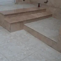 کاشی کاری وسیمانکاری ونما بین کابنت دیوار چینی و..