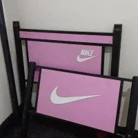 تخت یک نفره چوب و فلز