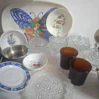 شکلات کریستال مسی گل سرخی ملامین قدیمی بهشتی لیوان