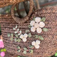 کیف حصیری روباندوزی