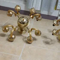 لوستر چهار شاخه هشت شعله آب طلا کاری شده