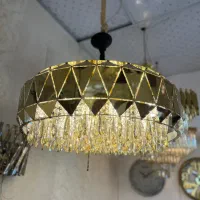 لوستر کریستال الماسی ۶۵ سانت طلایی
