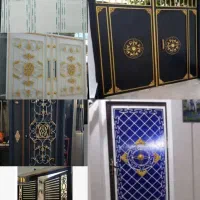 کد12 درب گراژ آهنی حیاط پی وی سی ضدسرقت چوب کد1389